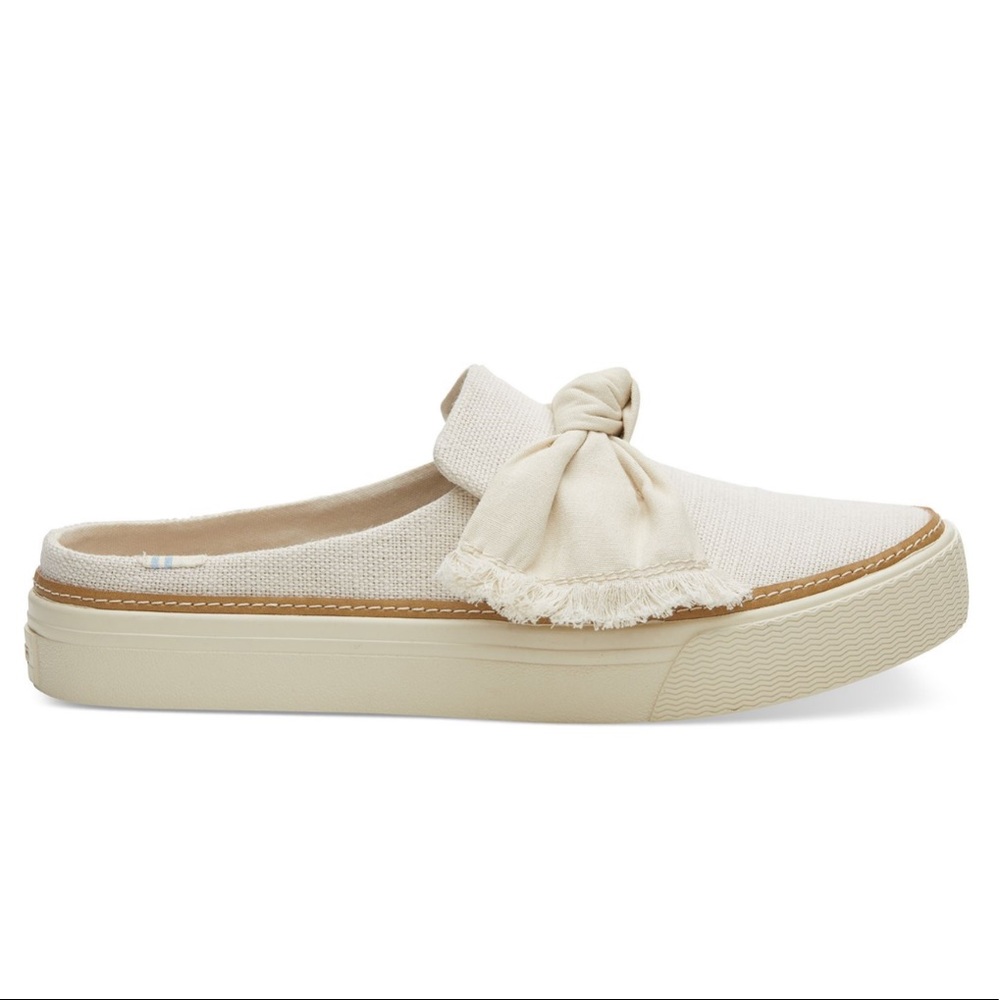 Toms Heritage Canvas Sunrise Bow Slip On Mules